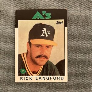 1986 Topps Oakland A's Baseball Card Trading Card